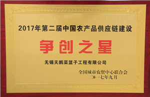 2017年第二屆中國農(nóng)產(chǎn)品供應(yīng)鏈建設(shè)爭創(chuàng)之星